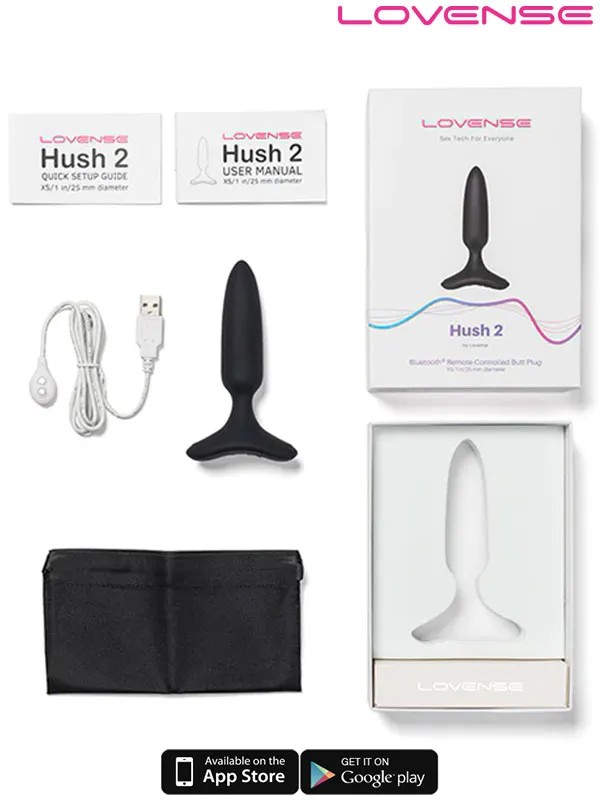 Lovense HUSH 2 Anal Plug 1″ App Controlled