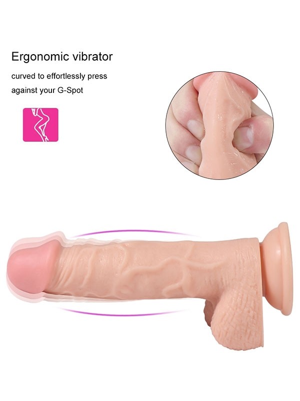 10 Titreşim Modlu Şarjlı Uzaktan Kumandalı Titreşimli Realistik Dildo 19 cm