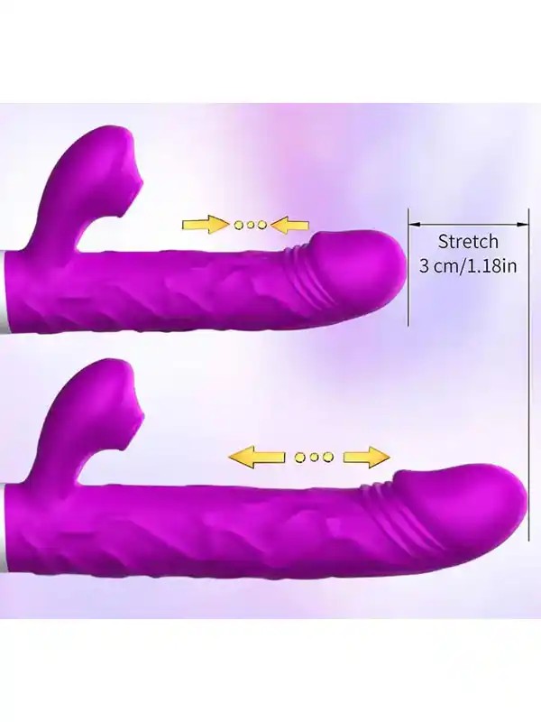 Güçlü 7 Titreşim ve 3 İtme Modlu İleri Geri Hareketli Isıtmalı ve Emme Modlu Şarjlı Rabbit Vibratör
