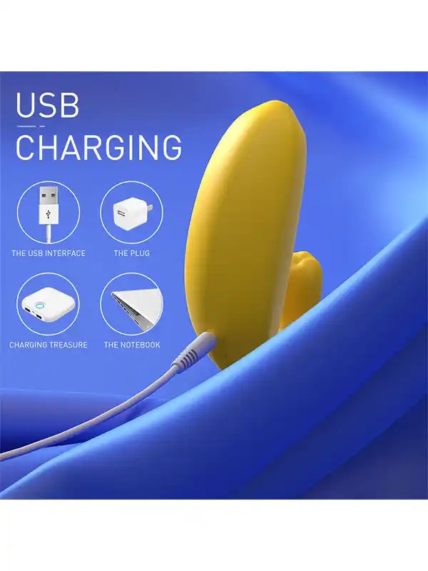 Muz Tasarımlı Giyilebilir Şarjlı Telefon Kontrollü Vibratör