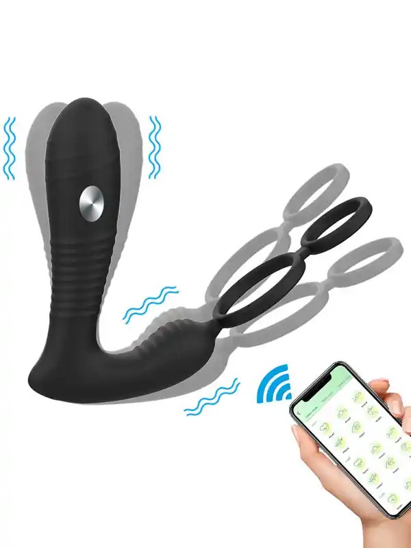 Shop You Elektro Şoklu Penis Halkalı APP Kontrollü Anal Vibratör