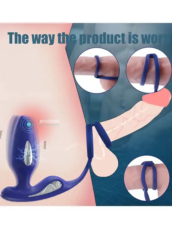 Penis Halkalı Prostat ve Elektro Şok Özellikli Anal Vibratör