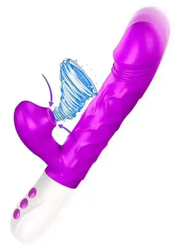 Güçlü 7 Titreşim ve 3 İtme Modlu İleri Geri Hareketli Isıtmalı ve Emme Modlu Şarjlı Rabbit Vibratör