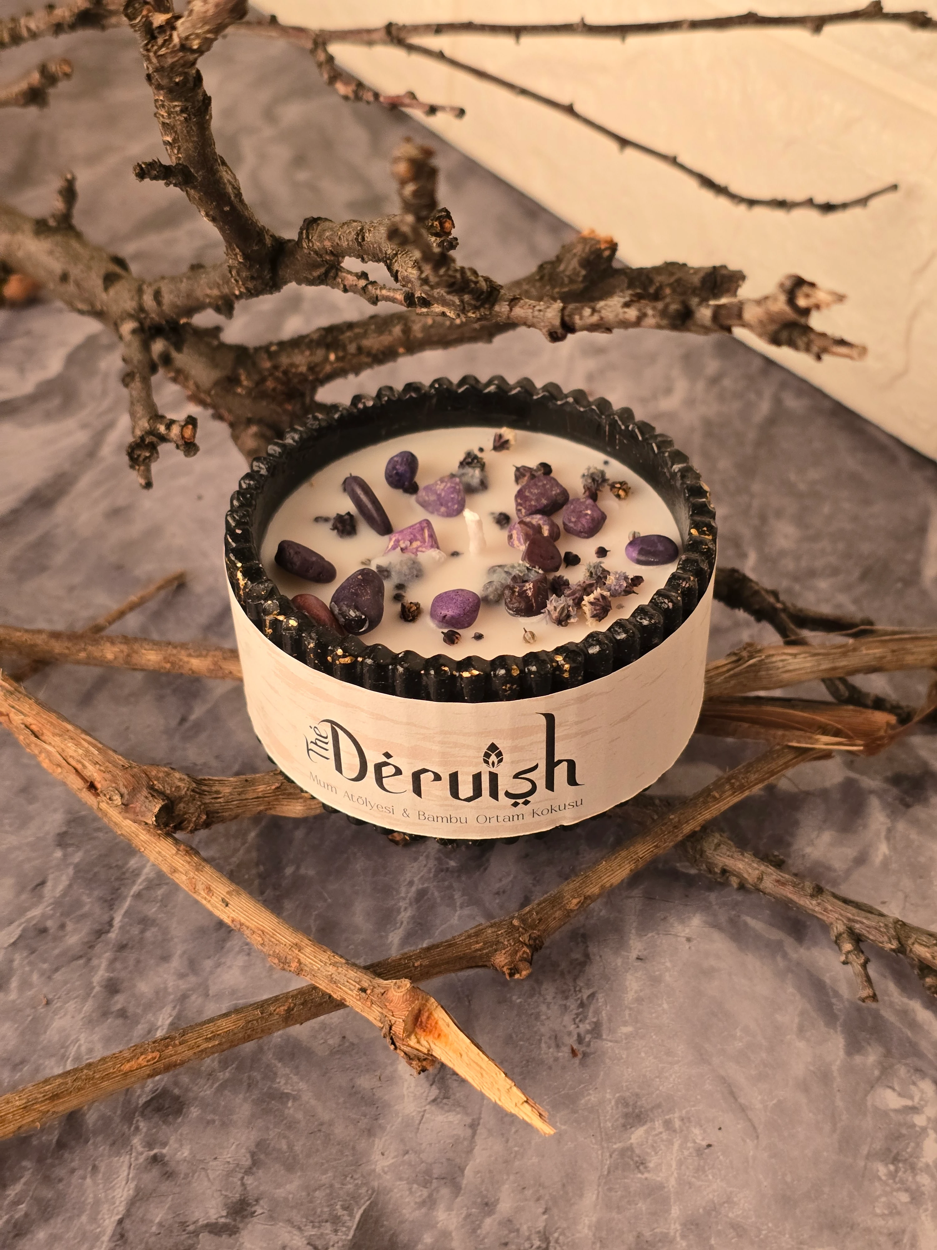 The Dervish "Arınma Collection Ametist Kristalli Enerji Mumu"