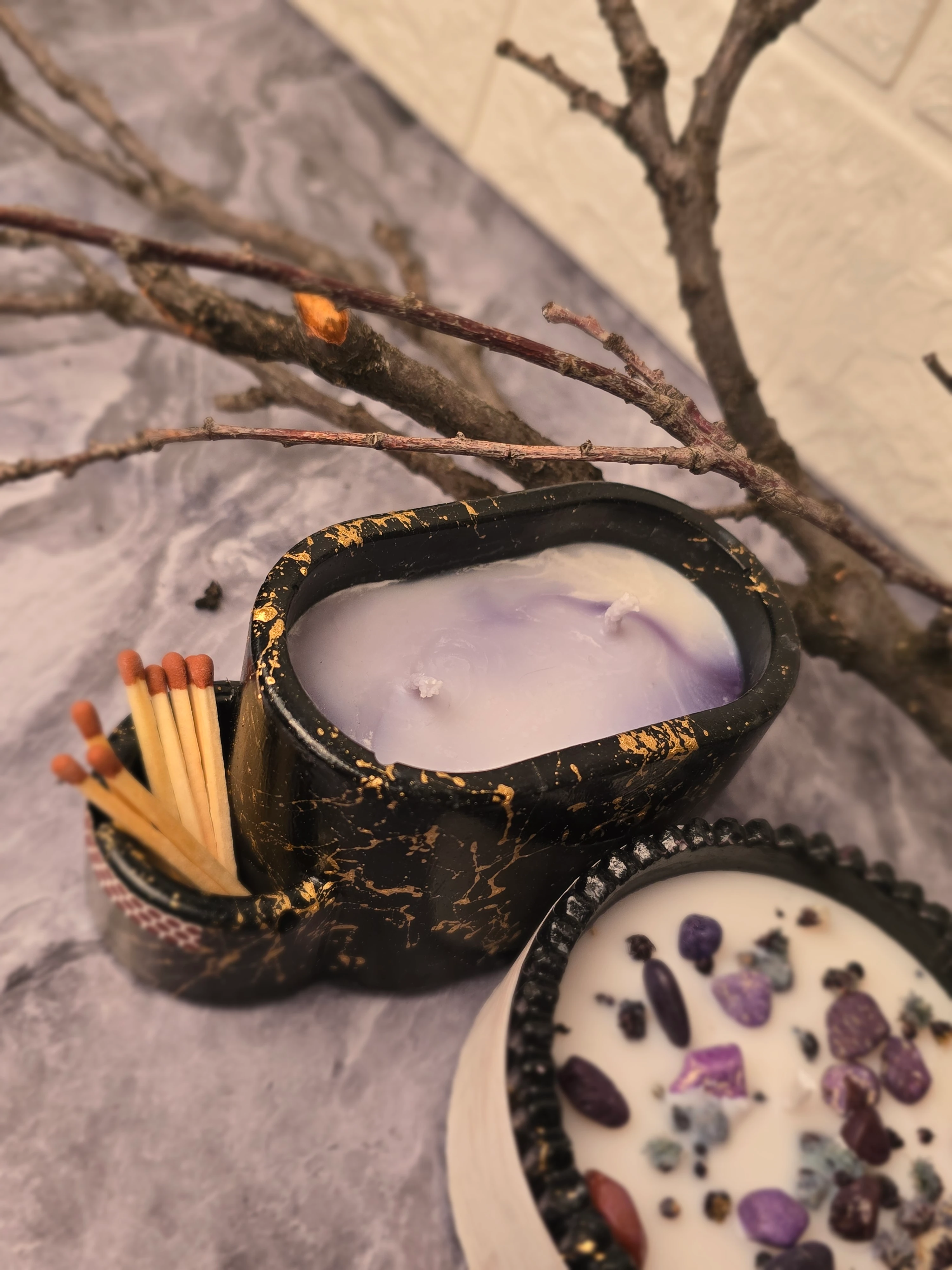 The Dervish "Arınma Collection Ametist Kristalli Enerji Mumu" 