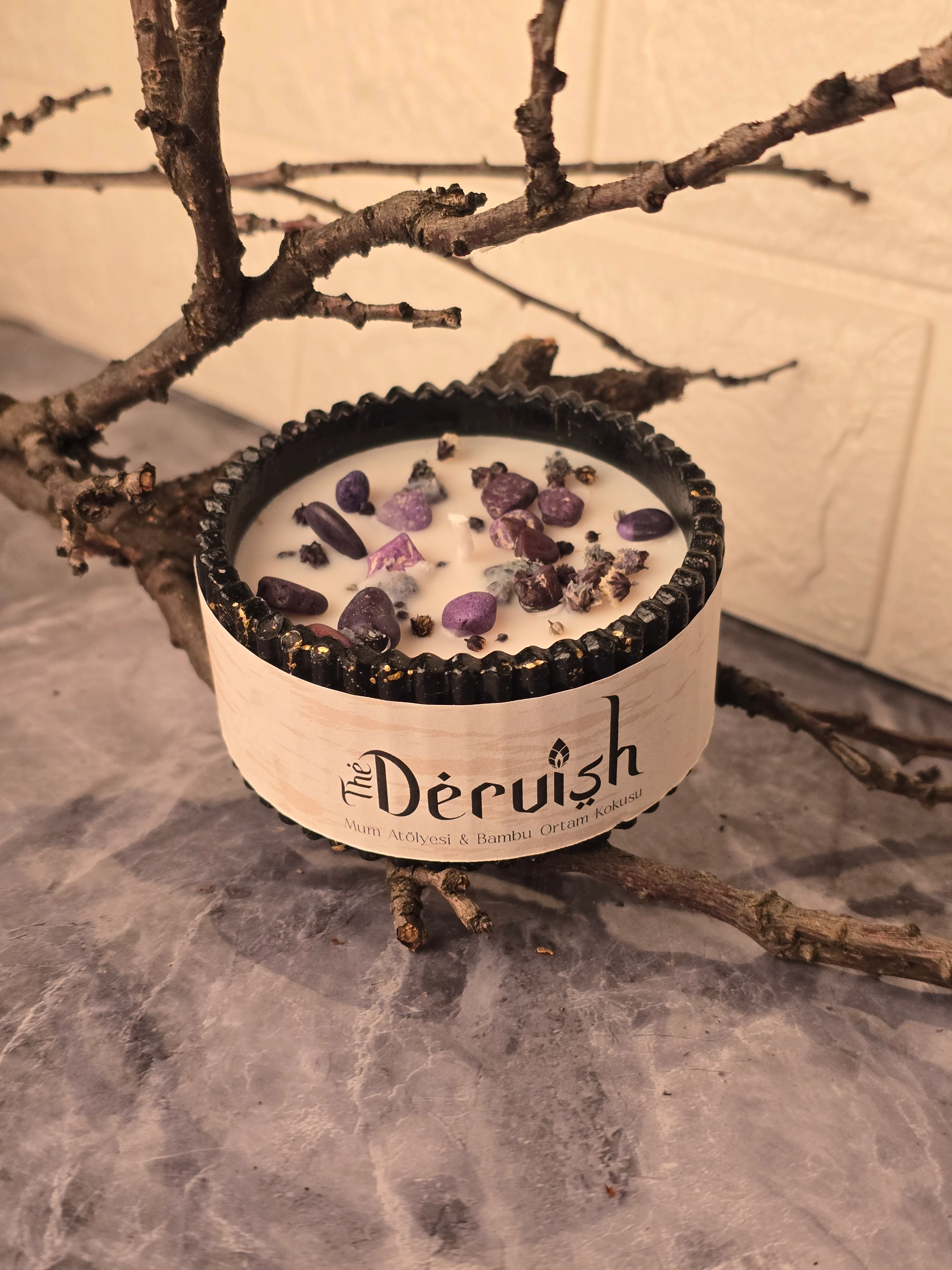 The Dervish "Arınma Collection Ametist Kristalli Enerji Mumu"