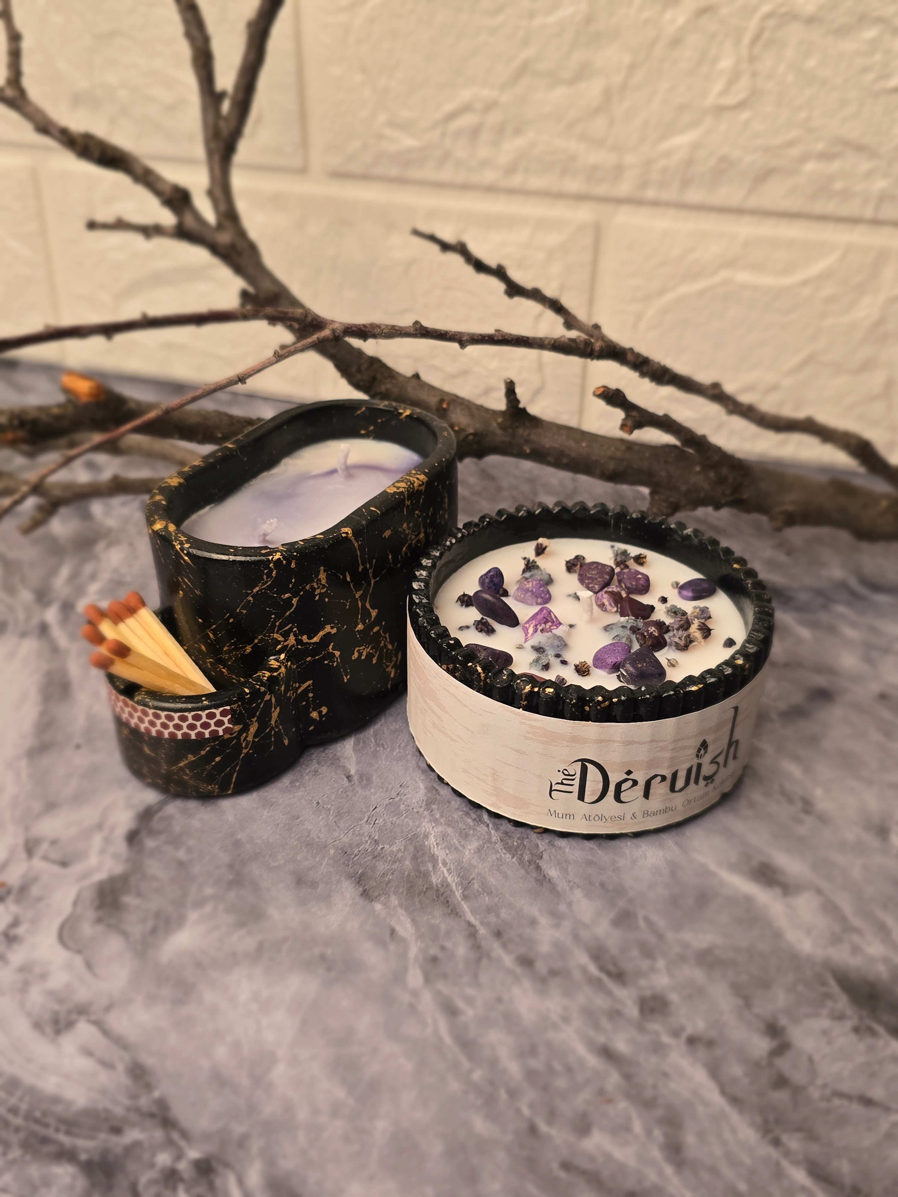 The Dervish "Arınma Collection Ametist Kristalli Enerji Mumu" 