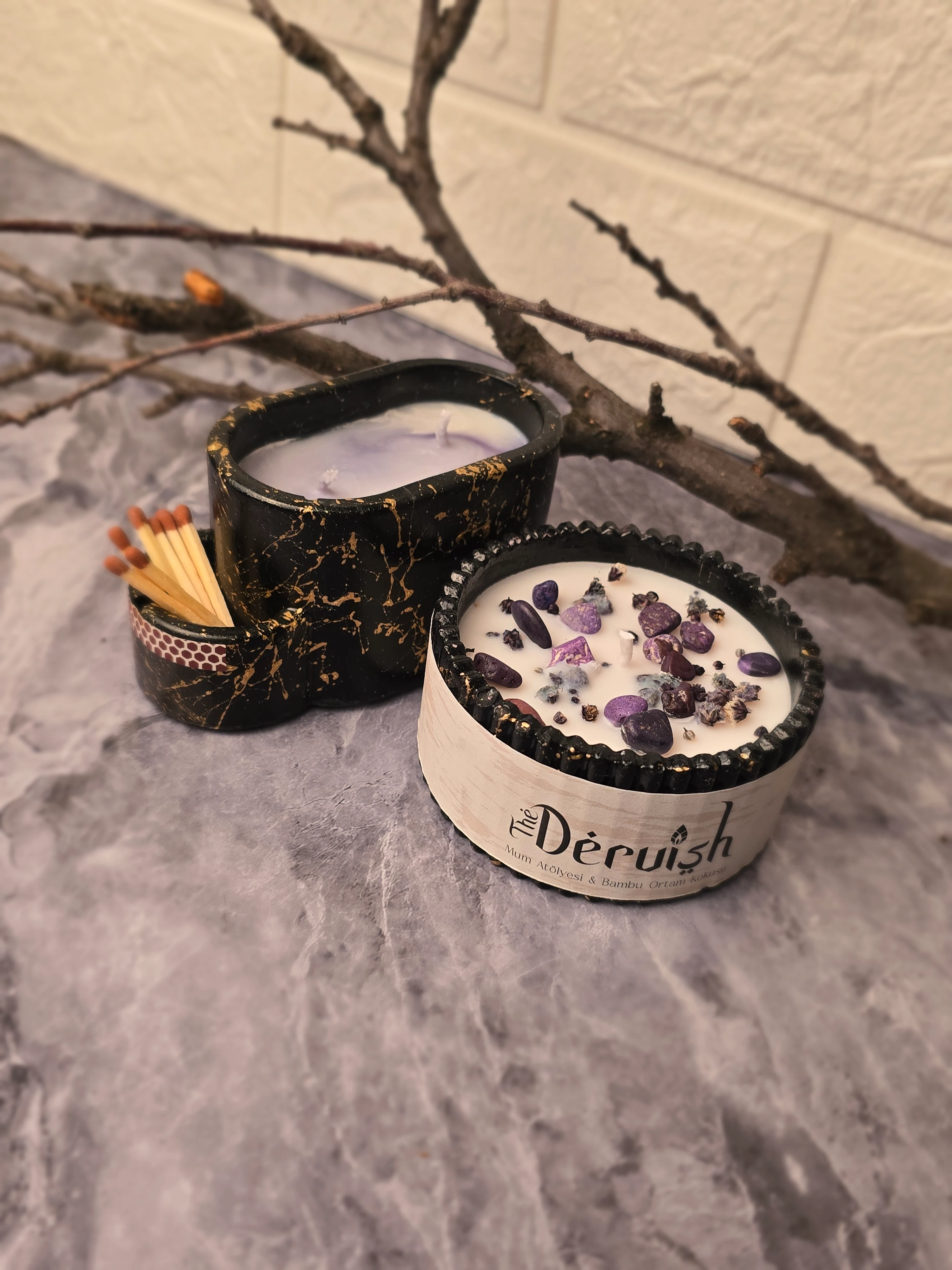 The Dervish "Arınma Collection Ametist Kristalli Enerji Mumu" 