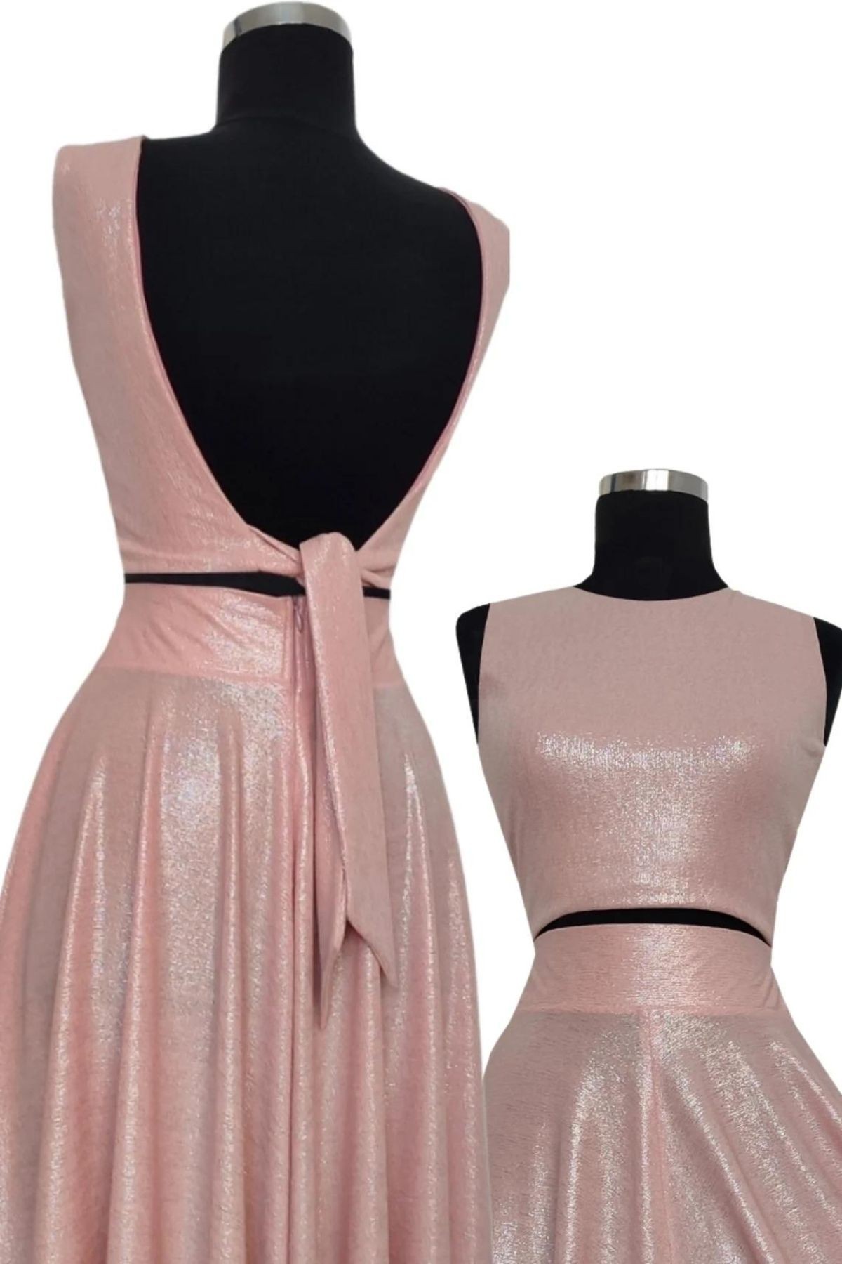 Tie-Back Crop Top for Summer Wear - shiny Blush Pink