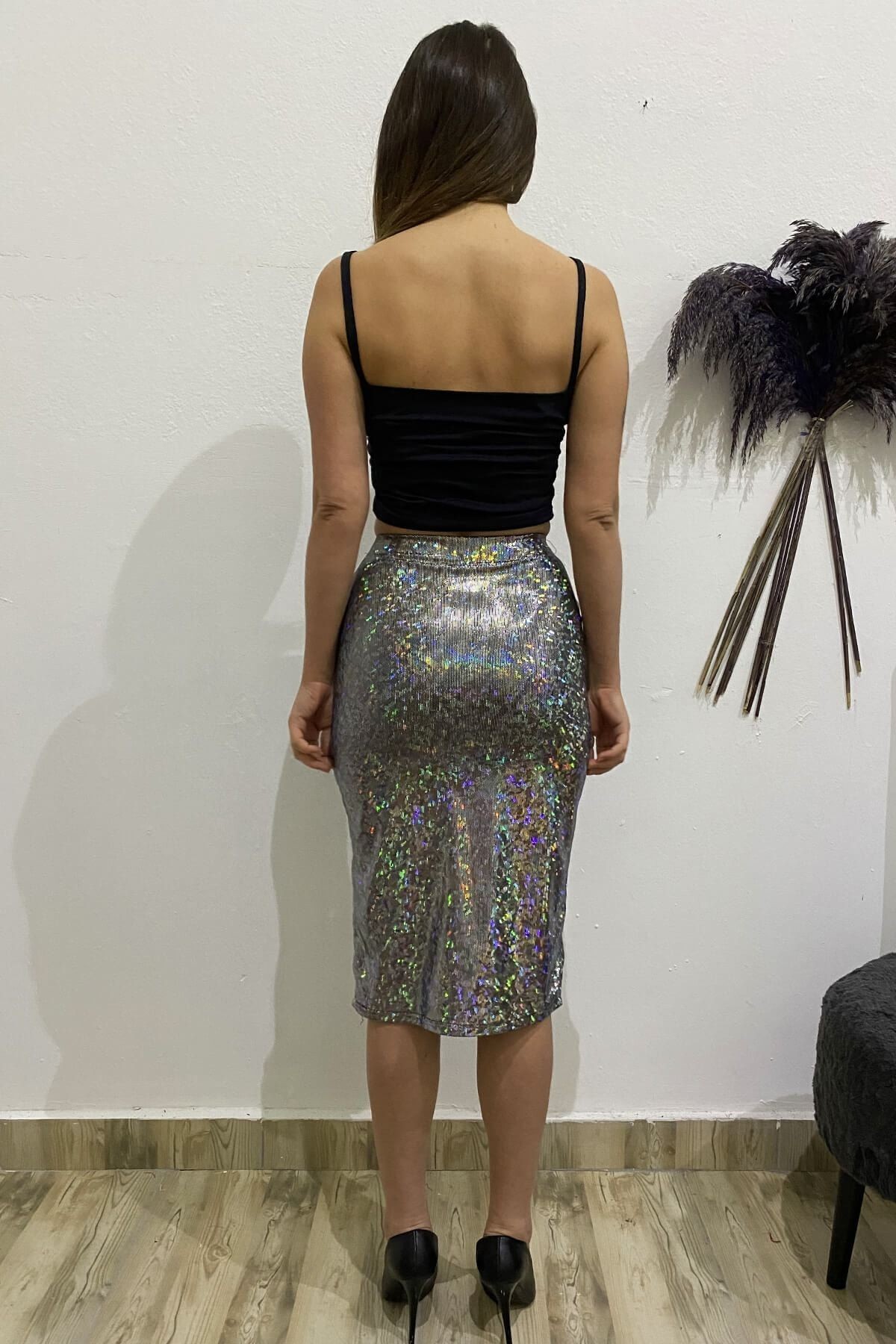 Lycra Party Skirt with Front Slit