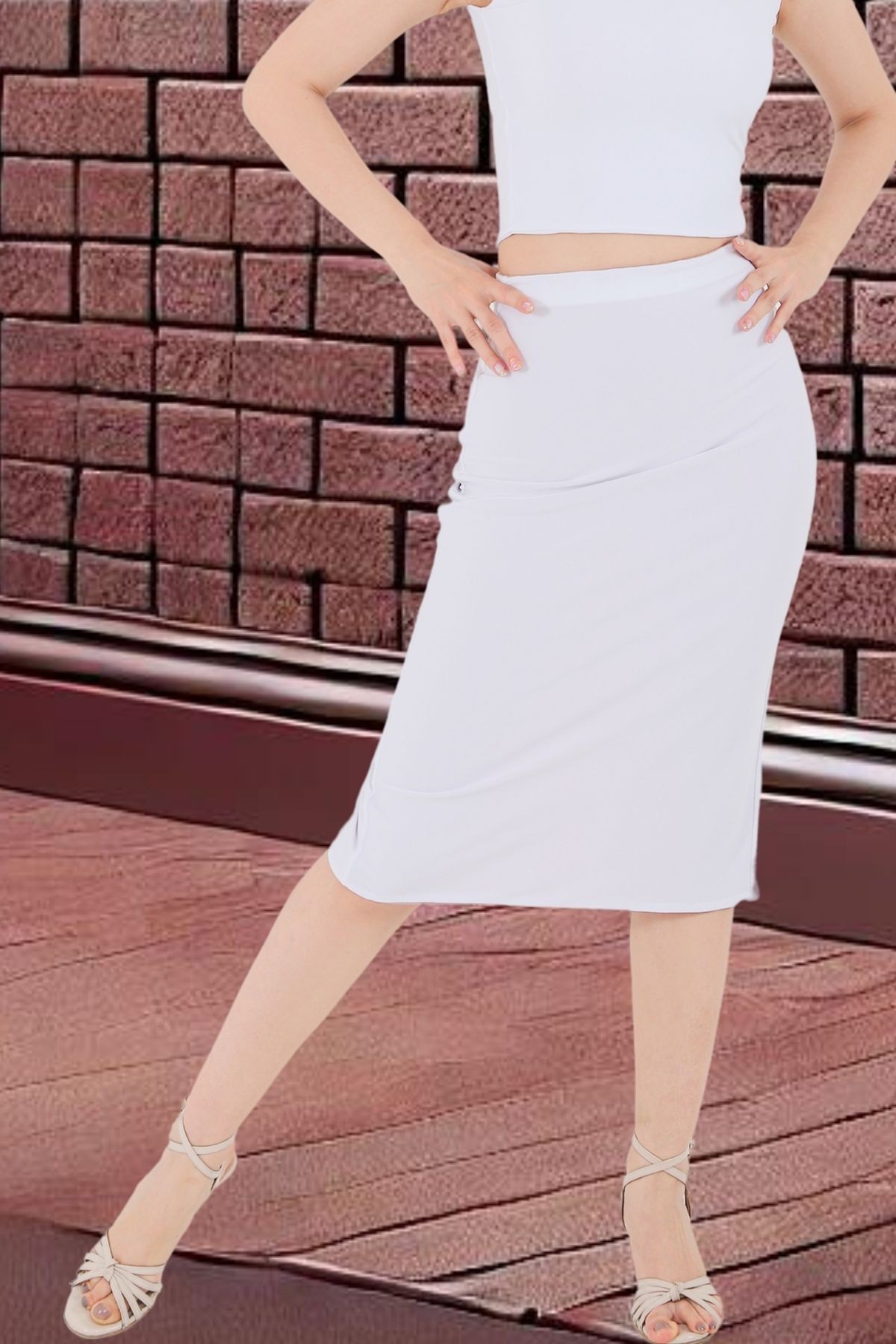 Double Sided Slit Pencil Tango Skirt