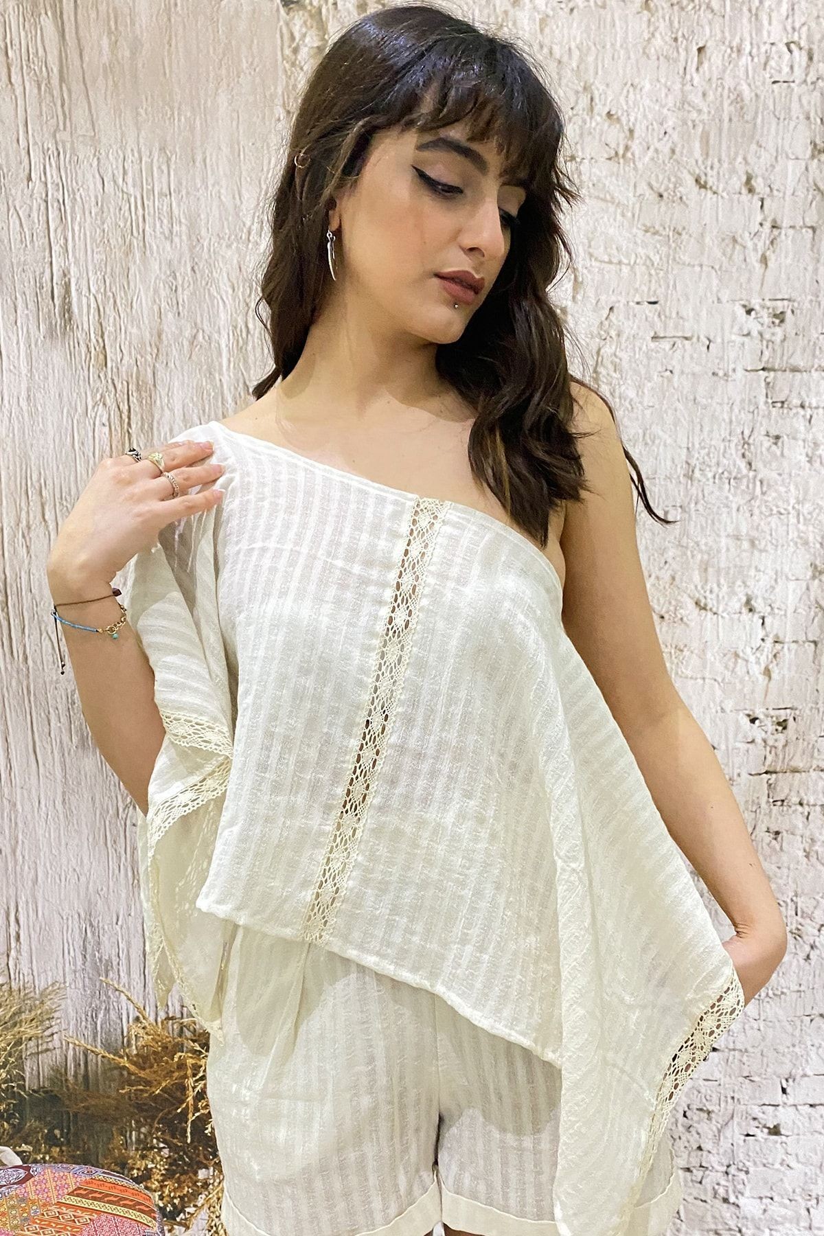 Poncho de Verano de Tela Şile para Mujer