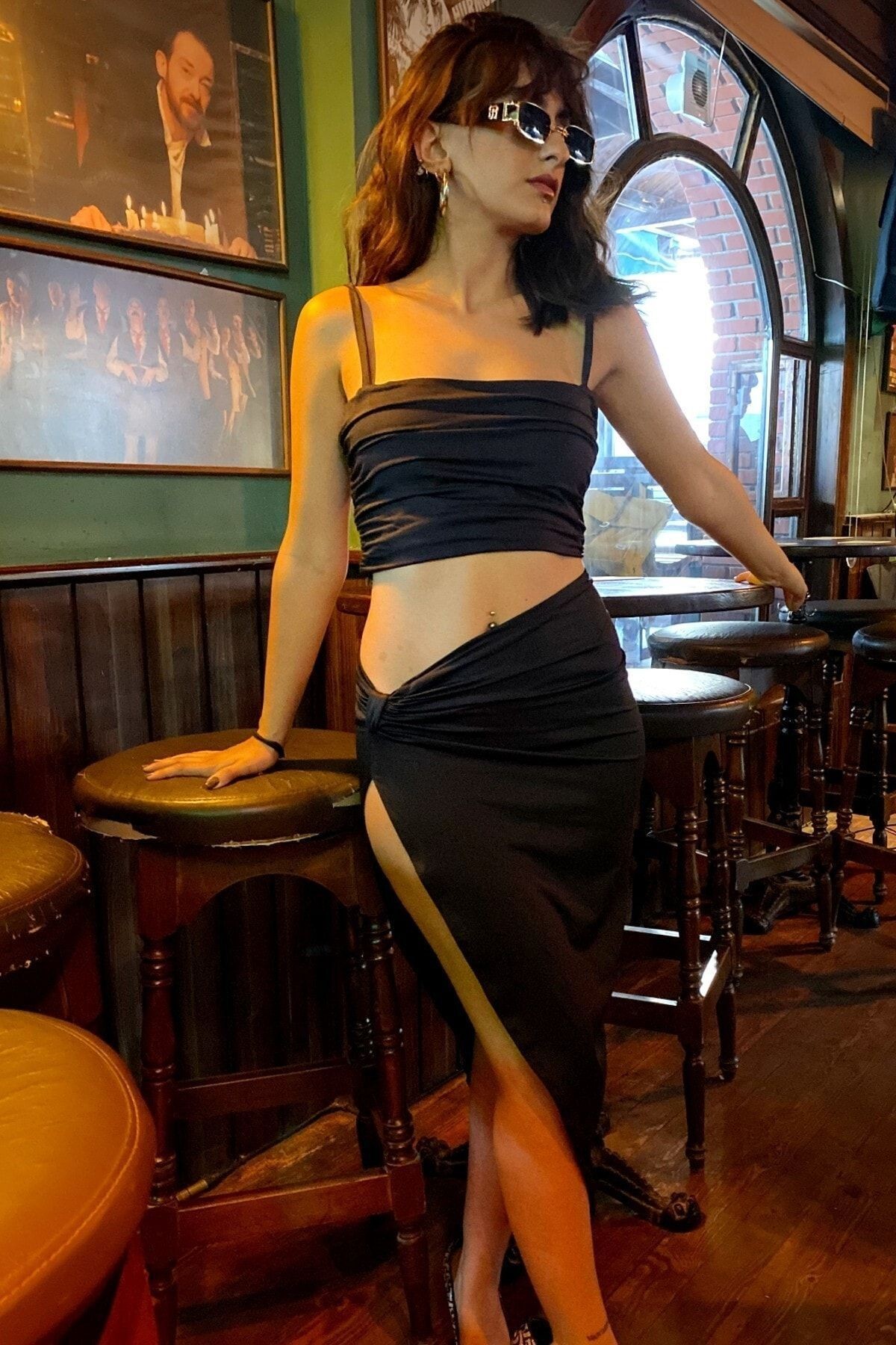 Evening Skirt with Deep Slit for Dance