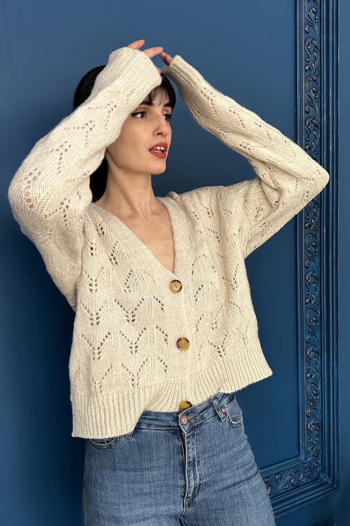 Cardigan en Tricot Oversize pour Femme