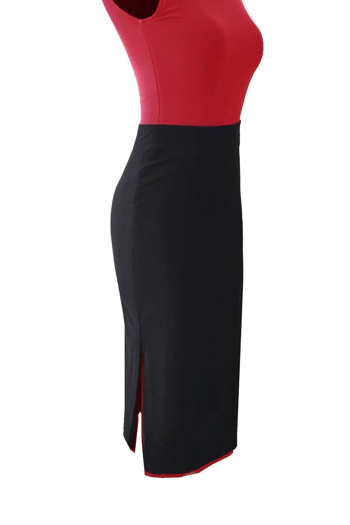 Midi Skirt with Reversible Slit for Party and Dance