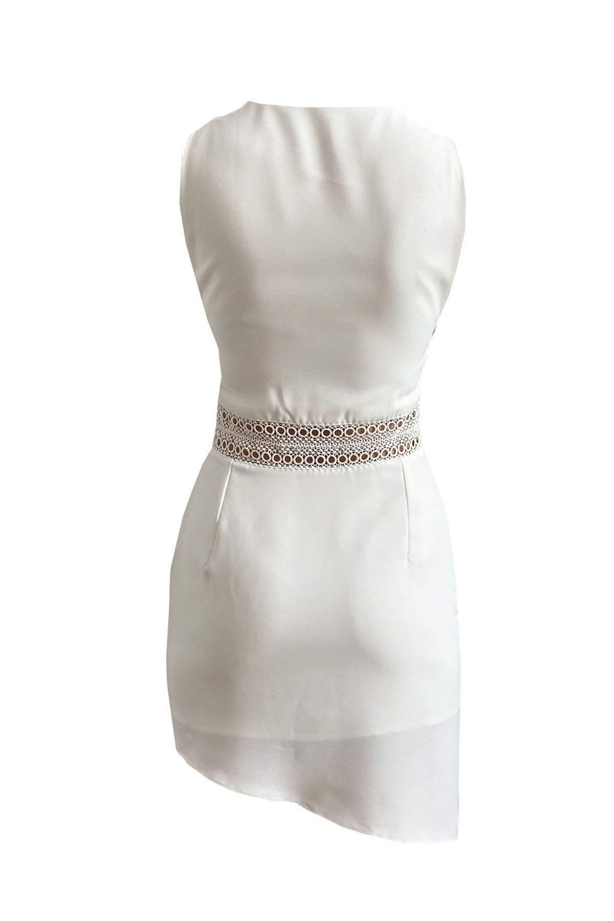 Abito da Sposa in Pizzo con Spacco Incrociato in Lycra