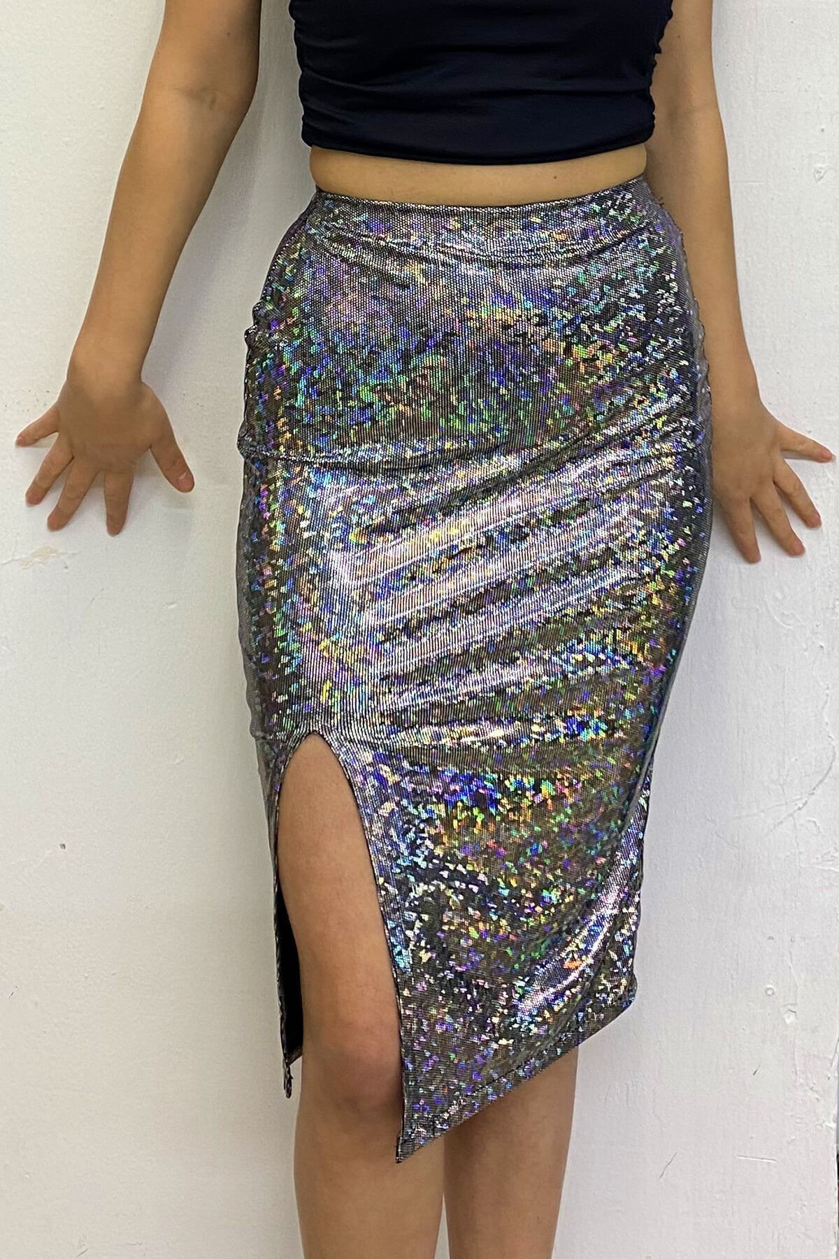 Lycra Party Skirt with Front Slit