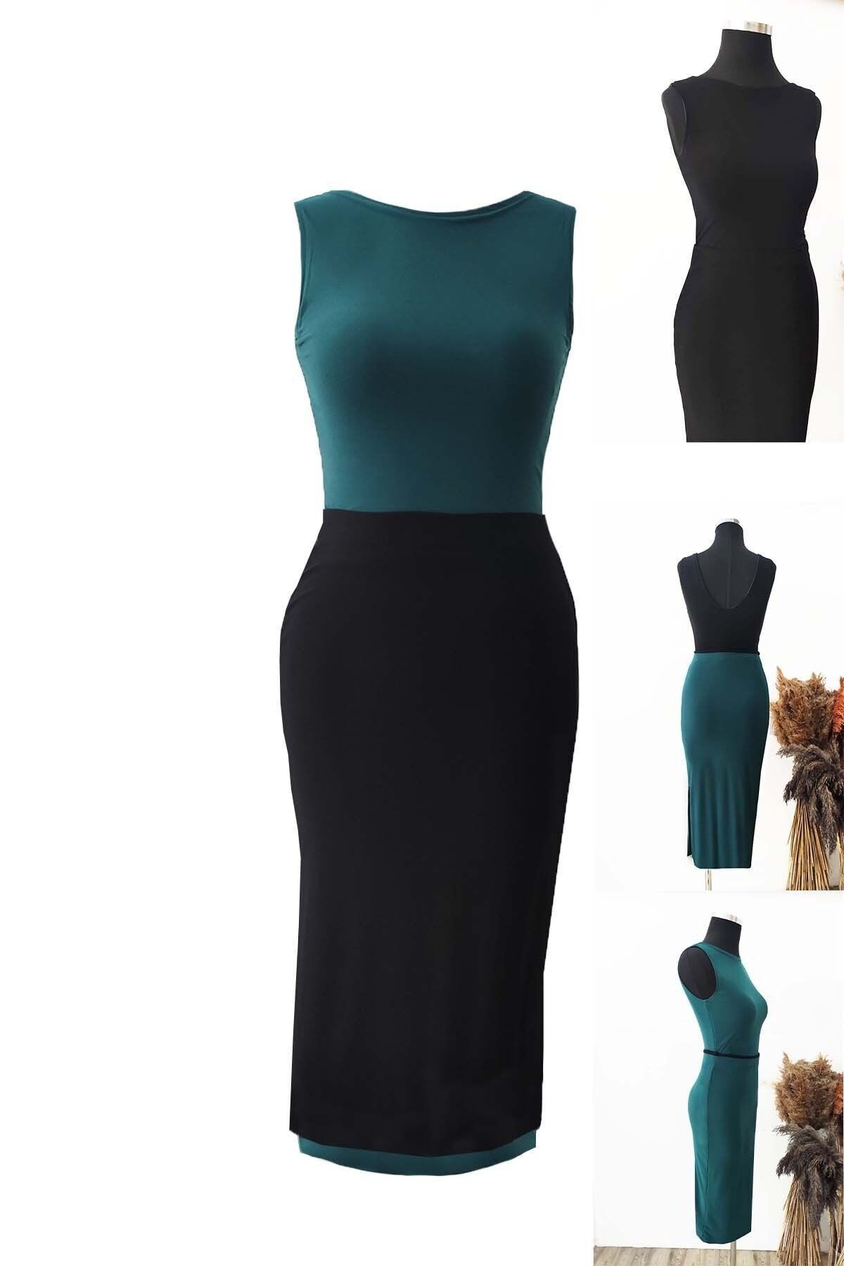 Conjunto de Falda y Top 4 en 1 Reversible - Conjunto de Tango - negro verde