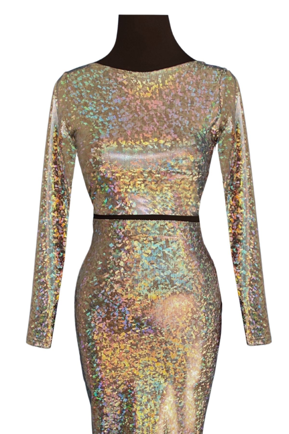 Long Sleeve Crop Blouse for Dance - holographic