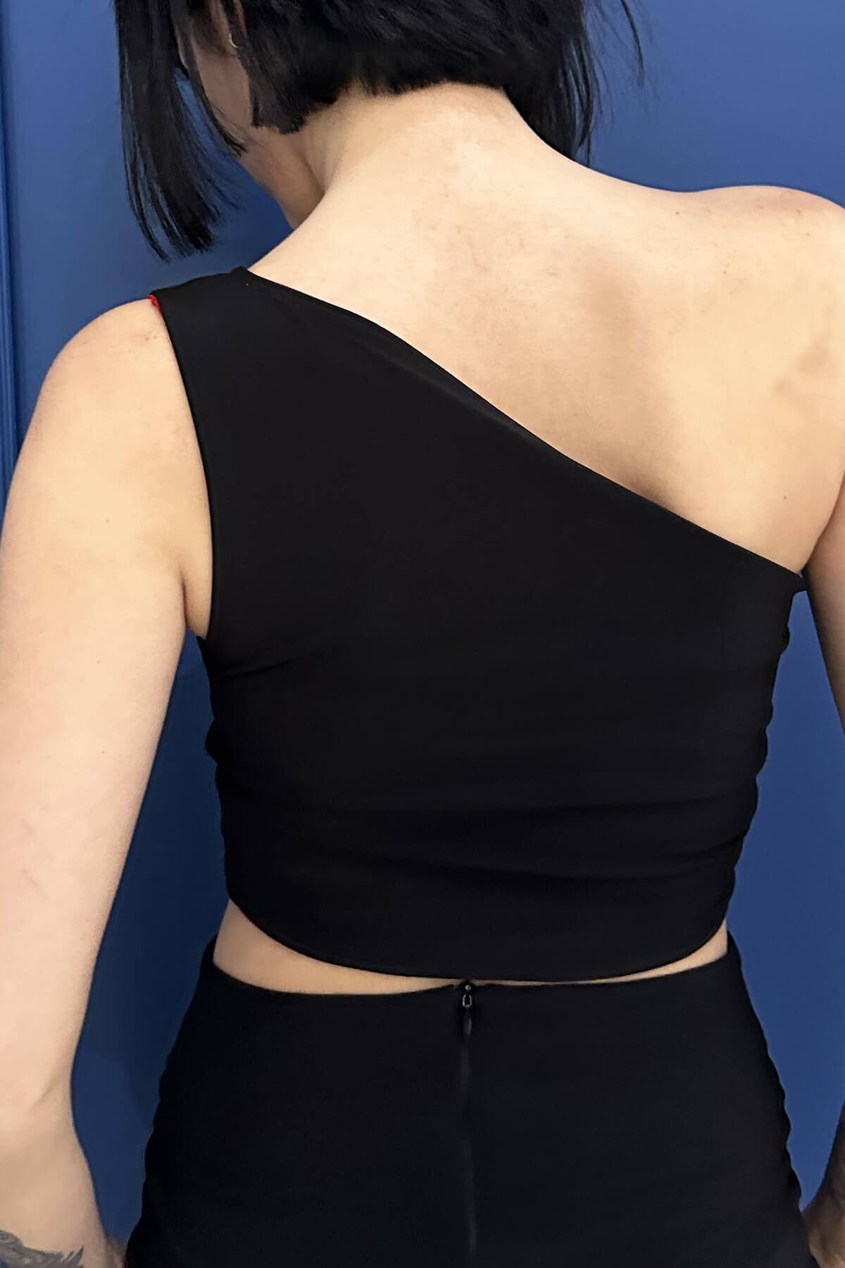 One Shoulder Lycra Tango Crop Top