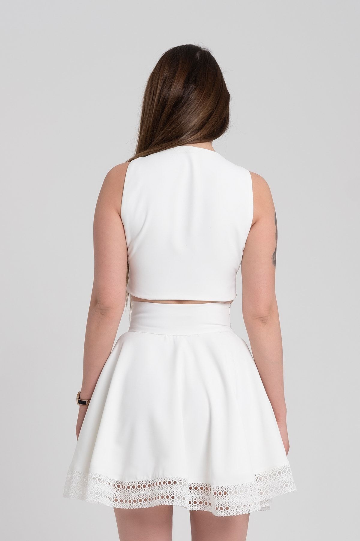 Bustier Crop con Corte Lateral para Mujer