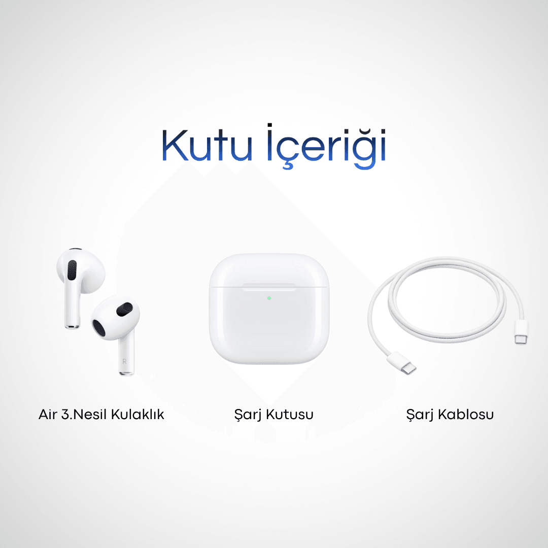 3.NESİL BLUETOOTH KULAKLIK (Şeffaf kılıf hediye)
