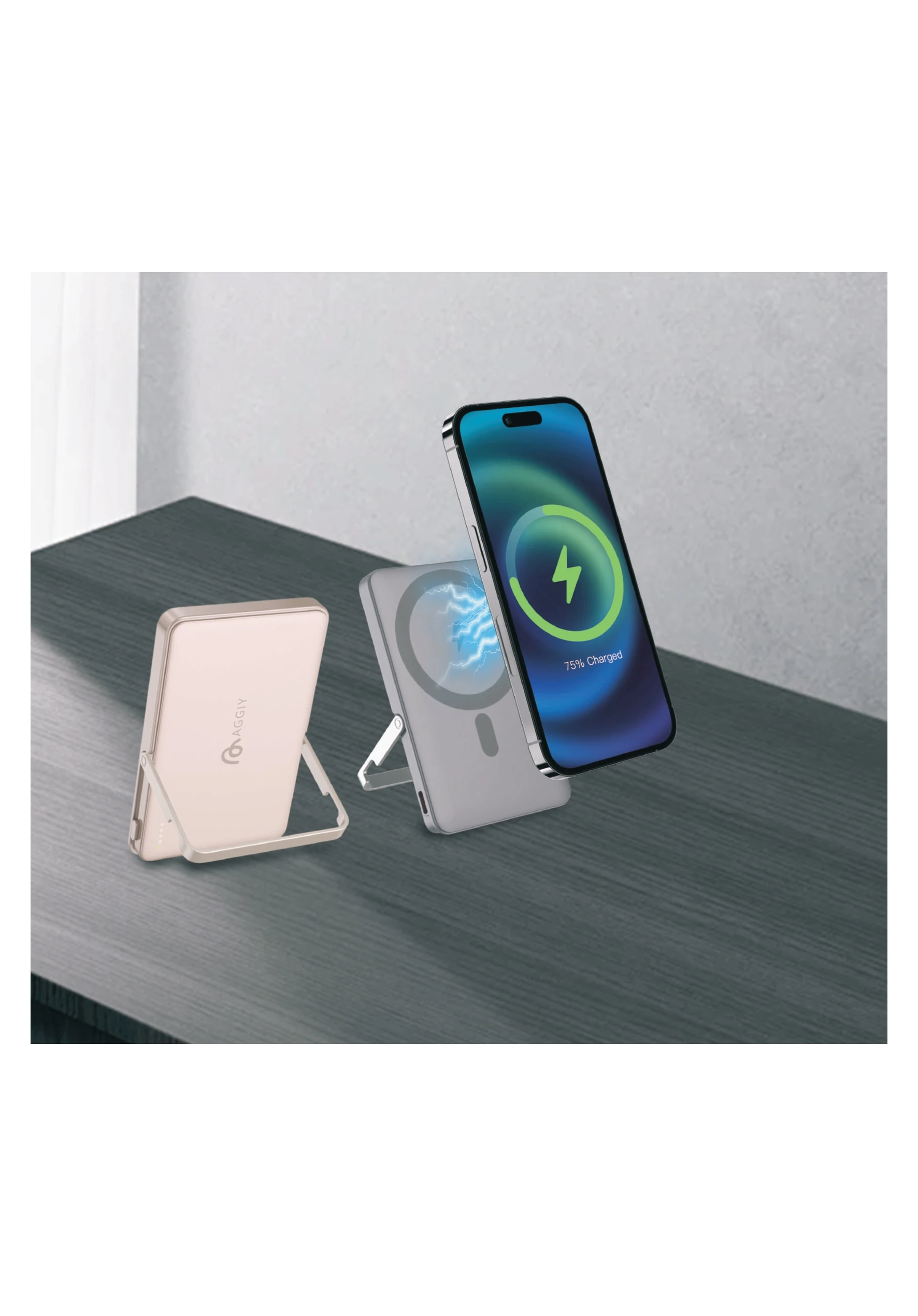 Aggiy Charge Tilt 5.000 Mah 15W Powerbank Dijital Ekran Magsafe Hızlı Şarj