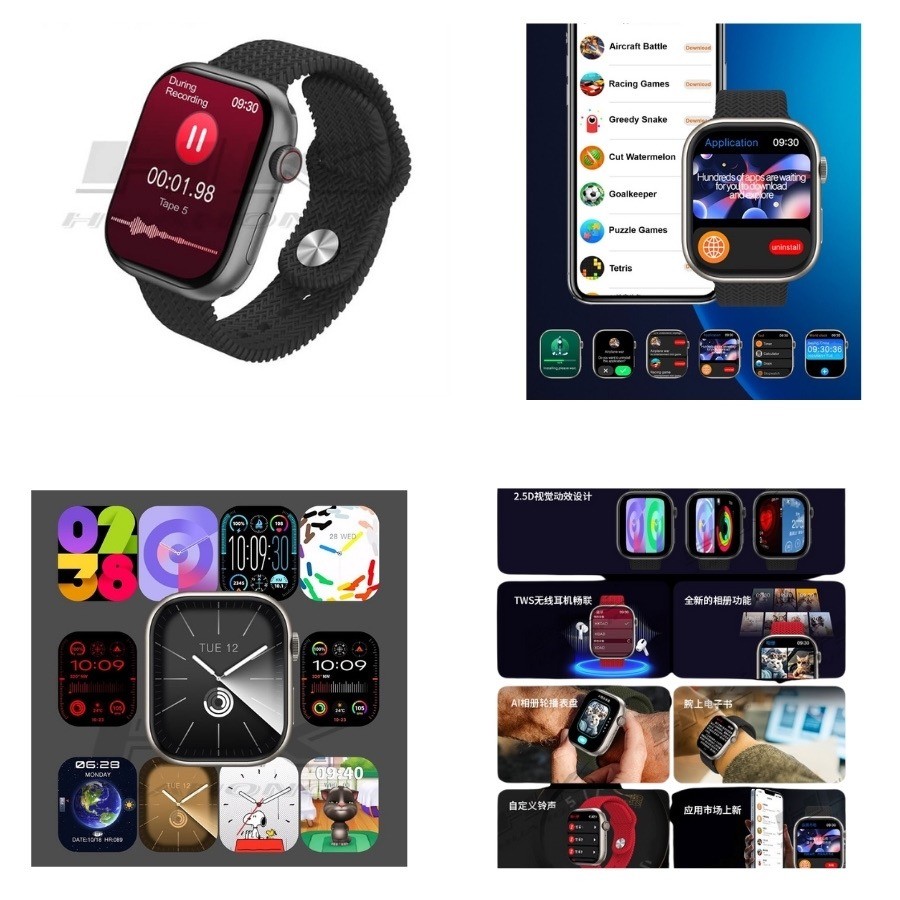 Watch 9 HK9 PROMAX + Plus Amoled Ekran - Chatgpt- Çift çekirdek işlemci - 4Kordon (45mm)