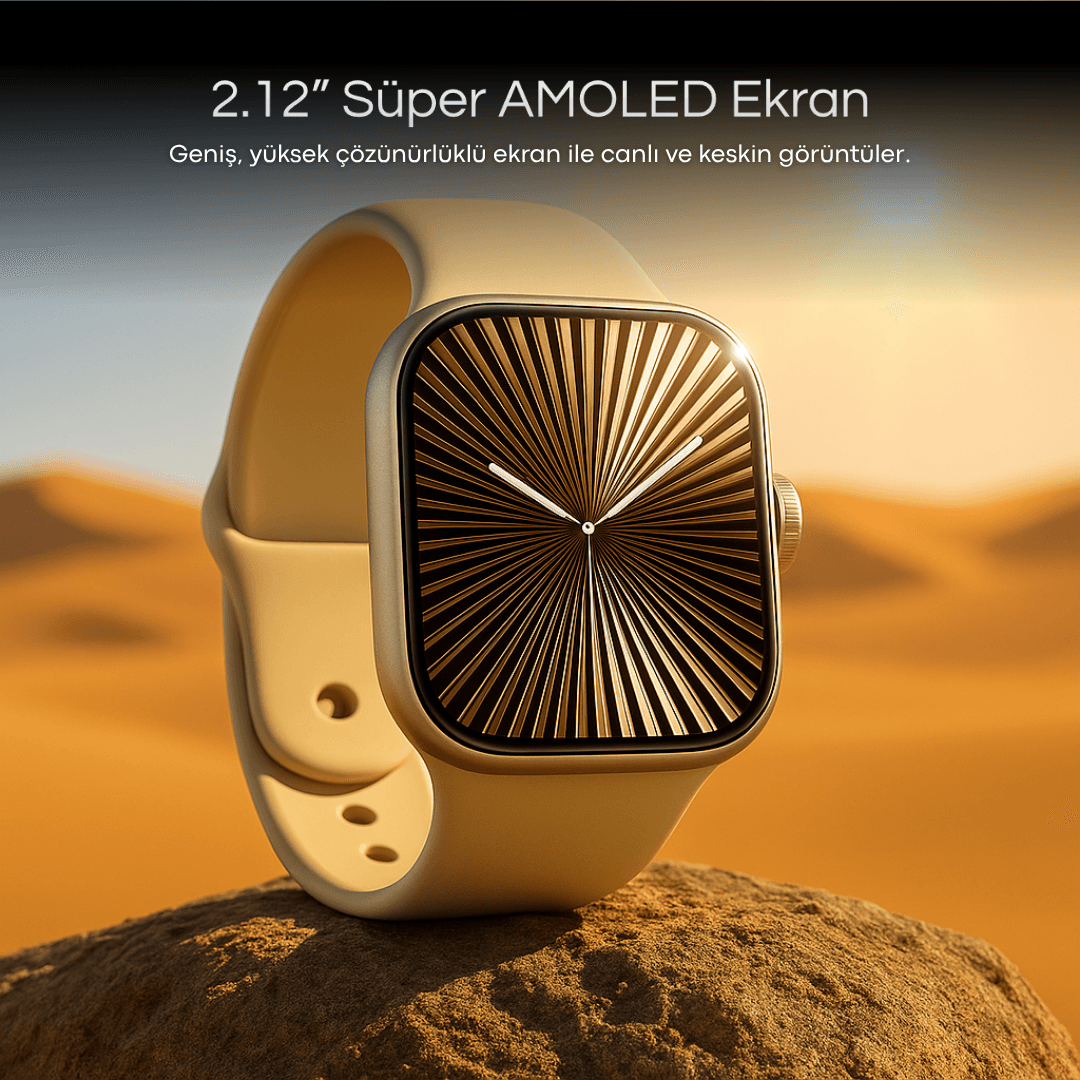 Aggiy Watch 10 Pro Max + (Suya dayanıklı-Süper Amoled-Yapay Zeka-Çift Çekirdek )- 3 Kordon