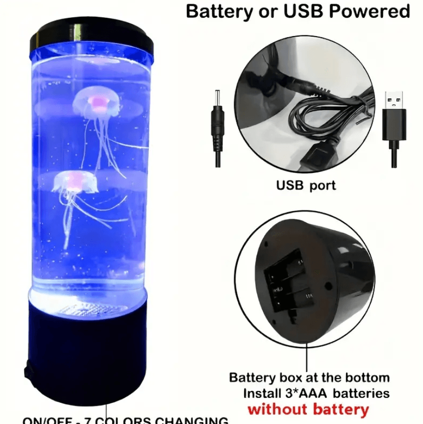Jöle Balığı Lav Lambası, Elektrikli Akvaryum Okyanus Gece Lambaları, LED Jöle Balığı Ruhsal Işıklar 7 Renk Değiştiren Atmosfer Gece Lambası, Oturma Odası Ev Yatak Odası Masaüstü Dekorasyonu