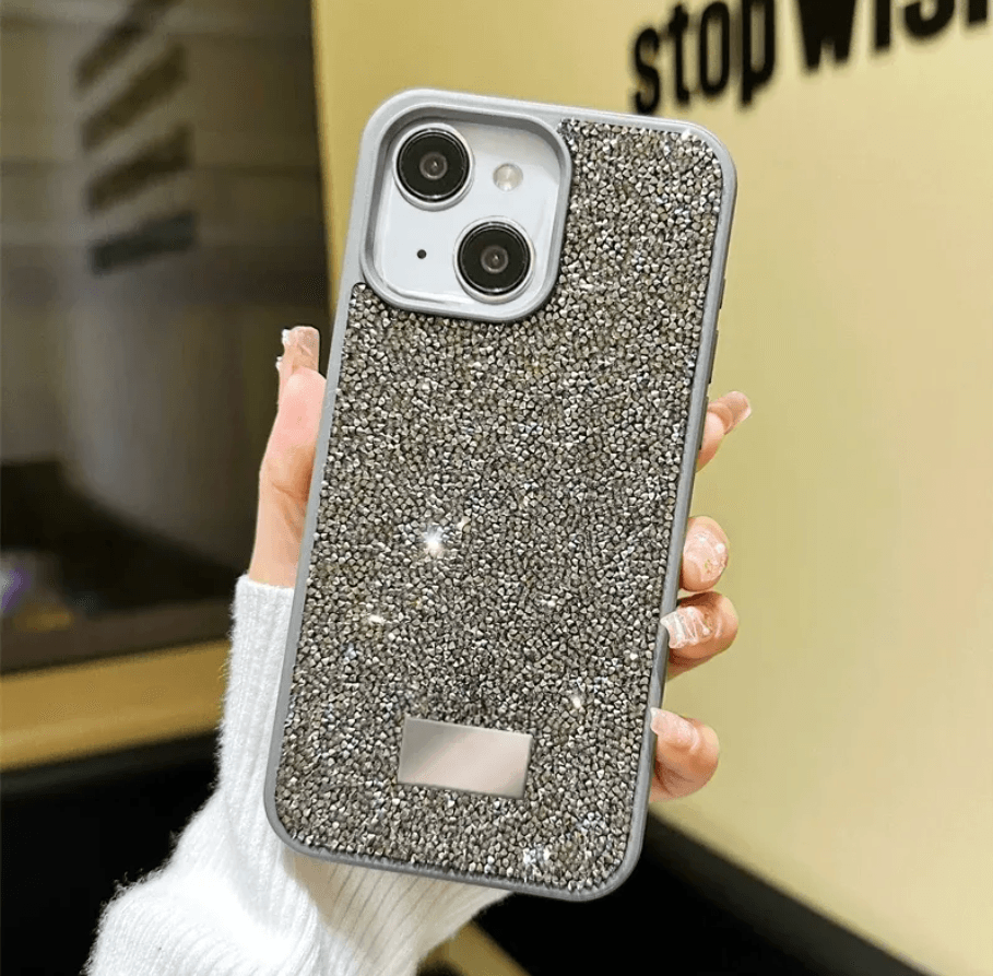 Apple - iPhone uyumlu  Zebana Taşlı Star Glitter Silikon Kılıf 