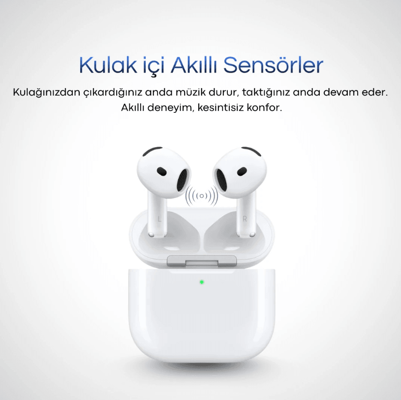 1 Alana 1  Bedava / Air 4.Nesil ANC Premium Bluetooth Kulaklık 2025 (Şeffaf kılıf hediye) Geliştirilmiş Mikrofon ve Ses kalitesi