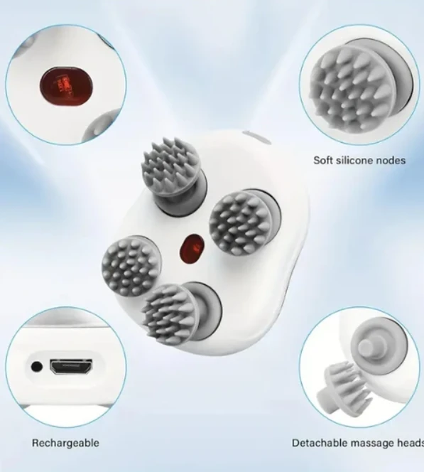 Profesyonel Elektrikli Masaj Cihazı — Su Geçirmez Baş, Boyun, Omuz, Sırt ve Vücut Masajı (Kedi & Köpek Dostu)