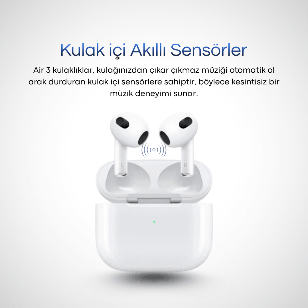 3.NESİL BLUETOOTH KULAKLIK (Şeffaf kılıf hediye)