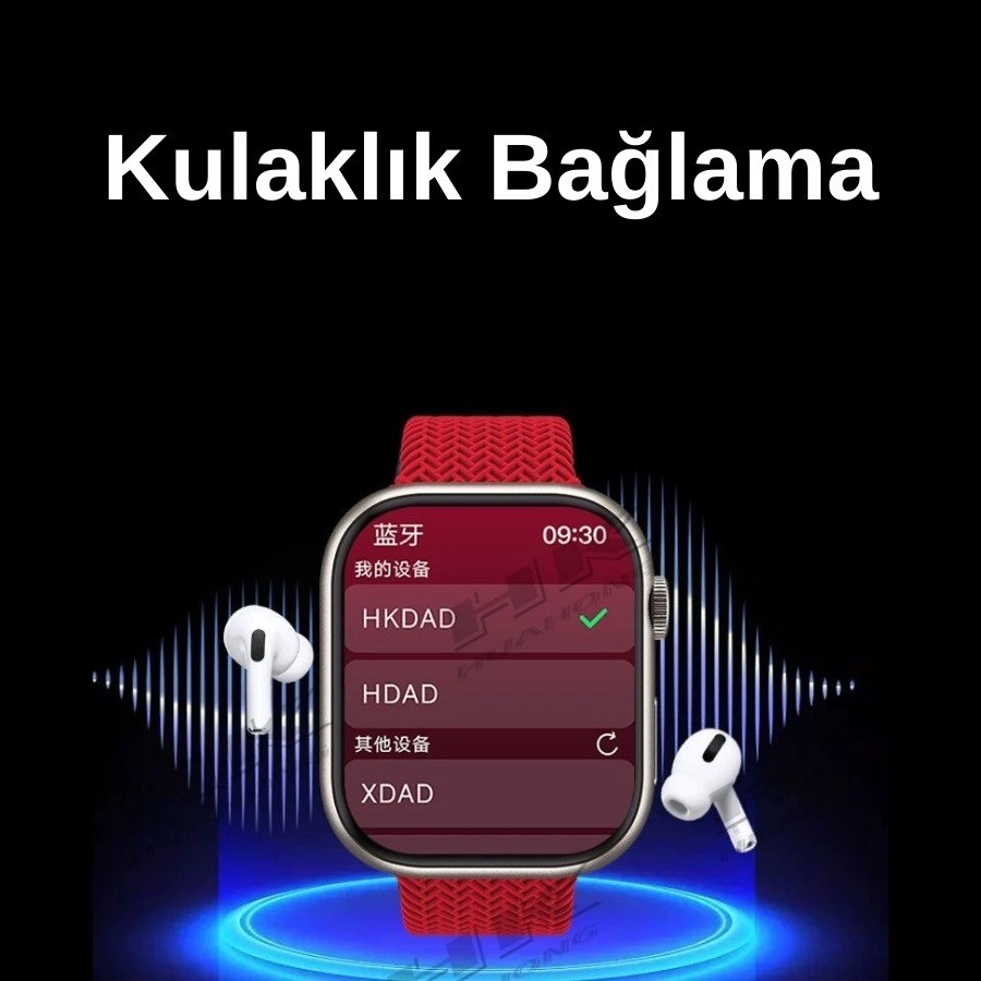 Watch 9 HK9 PROMAX + Plus Amoled Ekran - Chatgpt- Çift çekirdek işlemci - 3Kordon (45mm)