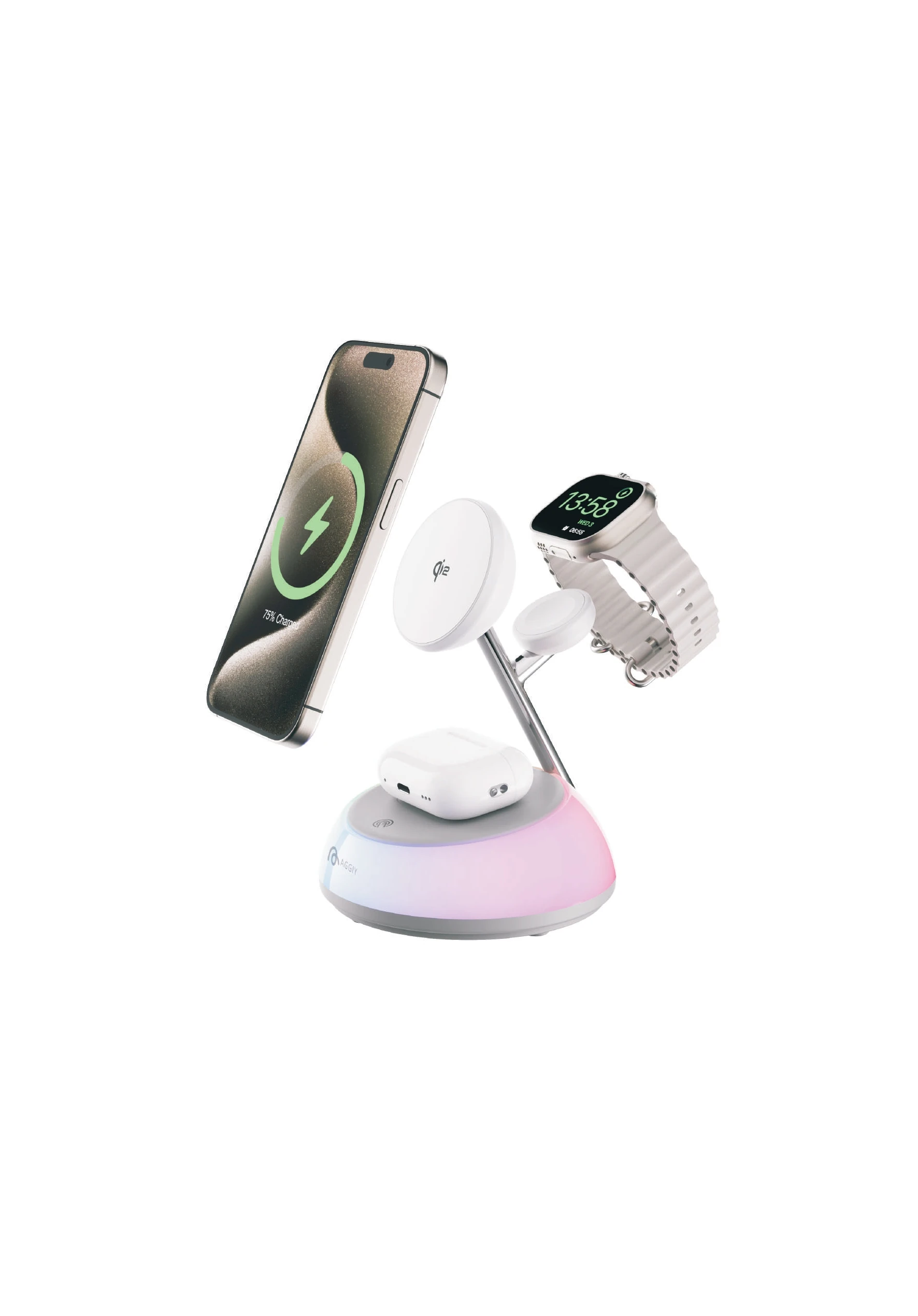 15w Gece Lambalı Hızlı Wireless Kablosuz Şarj Standı