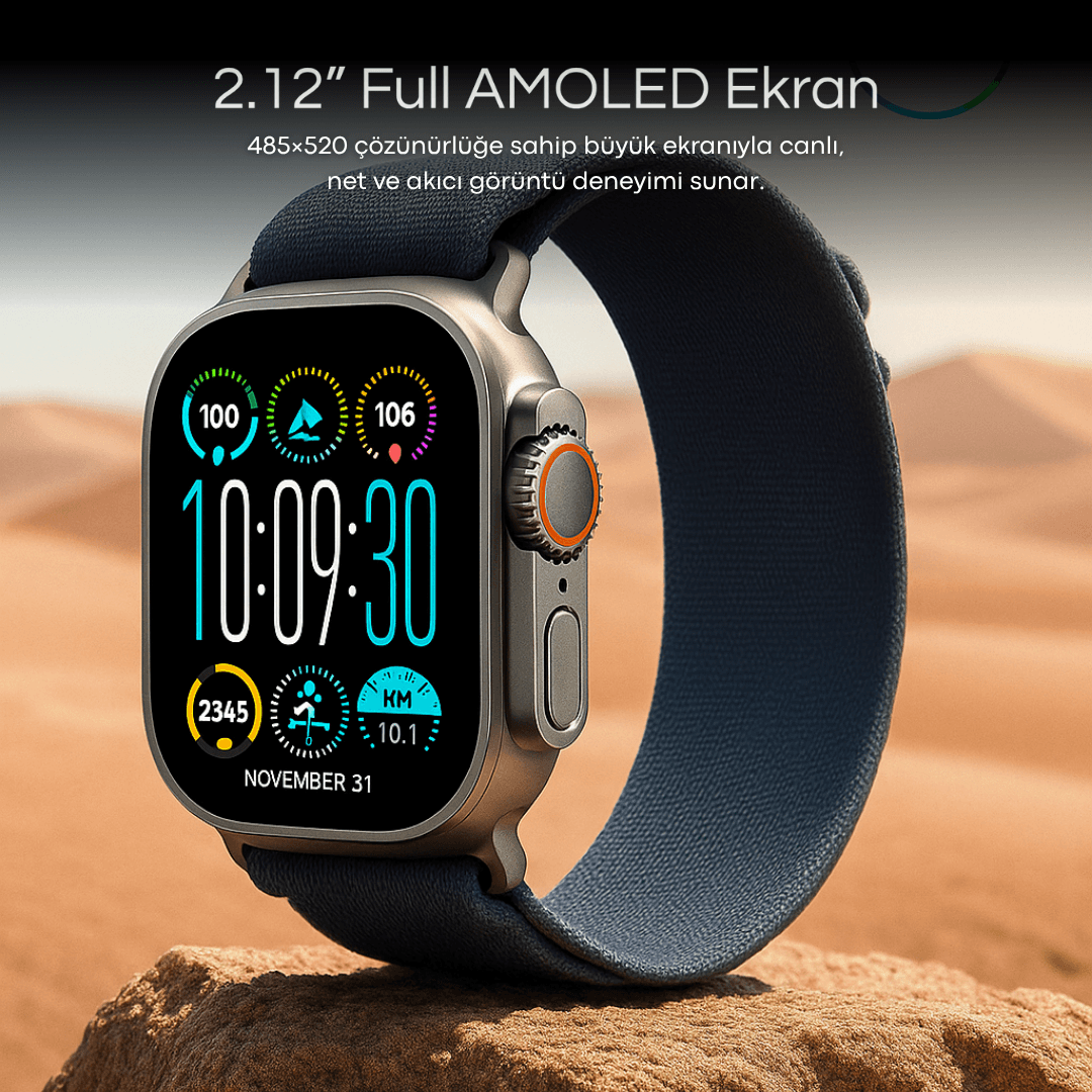 Watch HK9 ULTRA 2   - Amoled Ekran - Chatgpt- Çift çekirdek işlemci - 3Kordon (49mm)