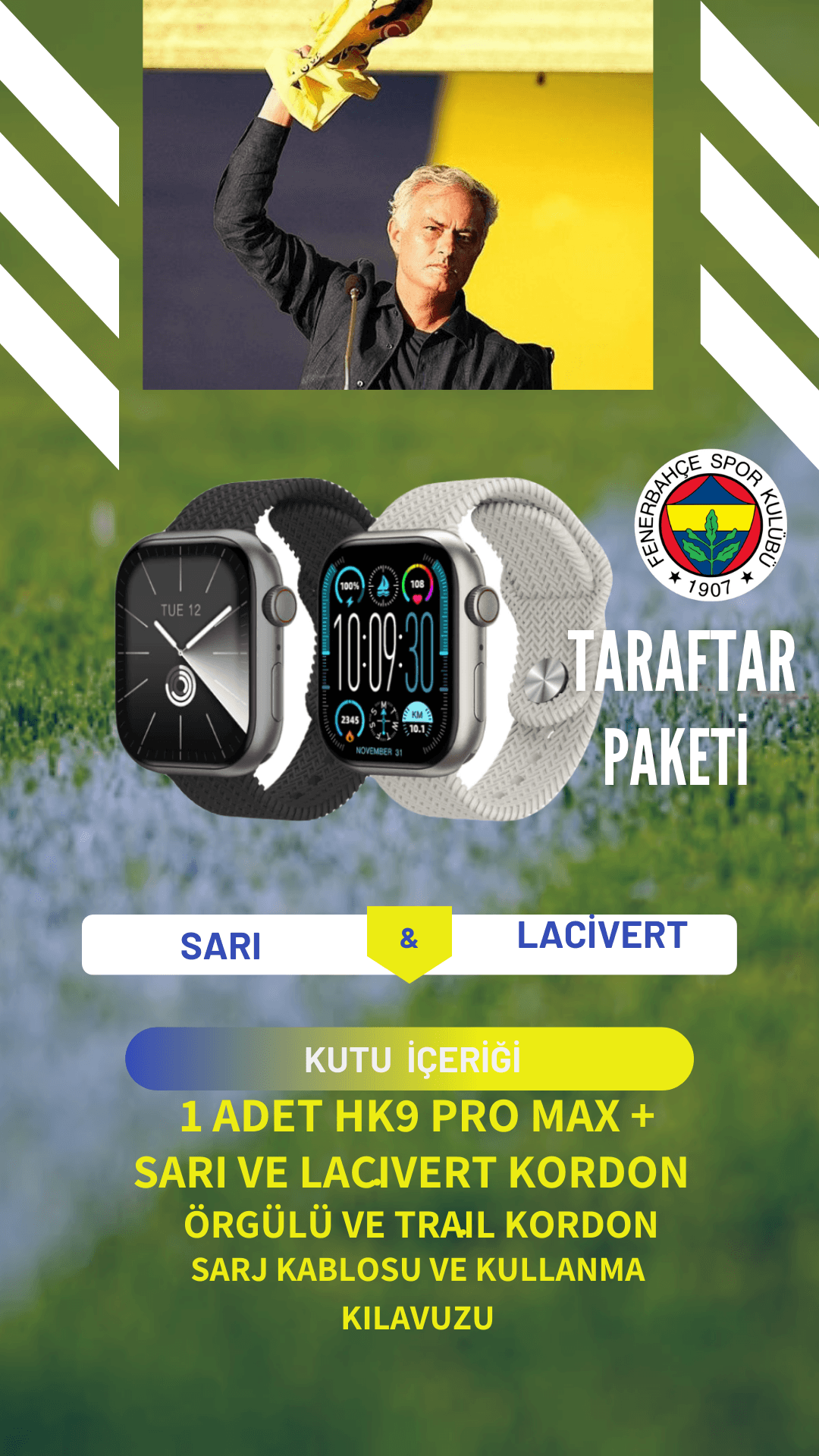 Watch Hk9 Pro max +  Fenerbahçe Taraftar paketi  - 4 Kordon