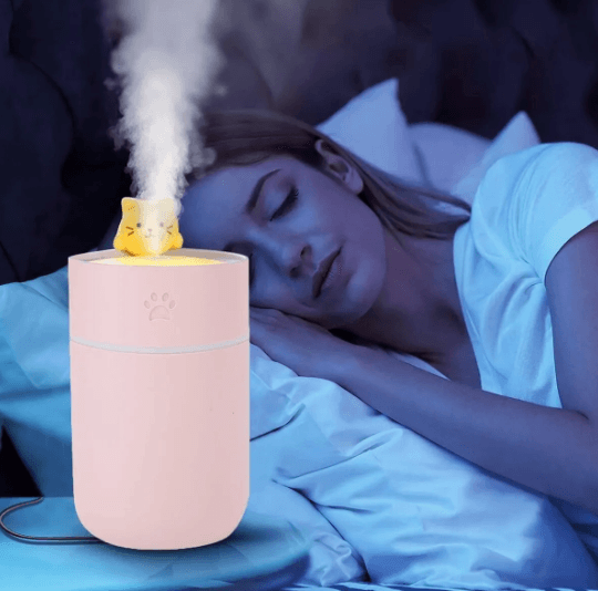 Oda Nemlendirici, Araç Nemlendirici, Buhar Makinesi, Ultrasonik Hava Nemlendirici, Kedi Ledli 260 ml