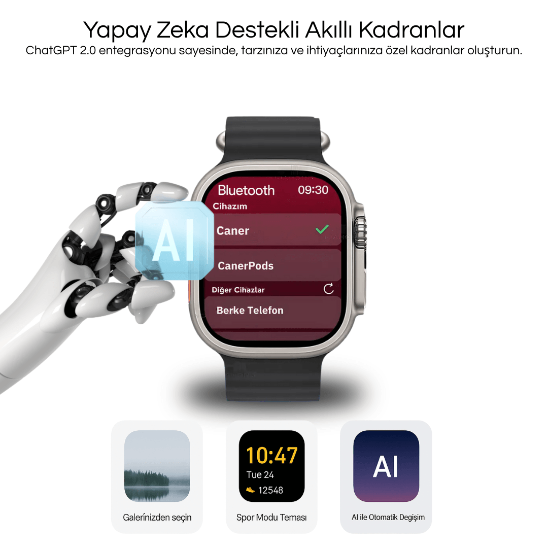 Watch HK10 ULTRA 3 MAX  - Amoled Ekran - Chatgpt- Çift çekirdek işlemci - 3Kordon (49mm)
