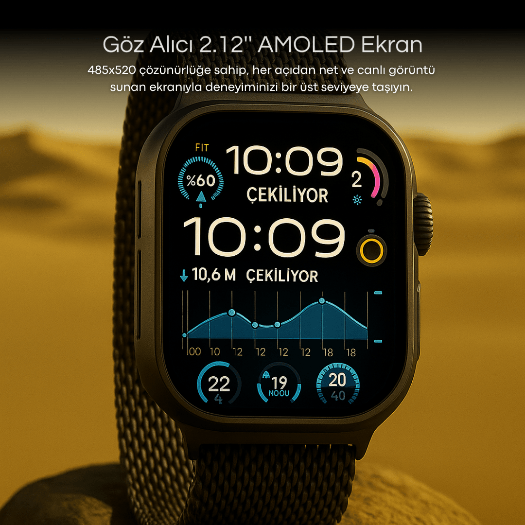 Watch HK10 ULTRA 3 MAX  - Amoled Ekran - Chatgpt- Çift çekirdek işlemci - 3Kordon (49mm)