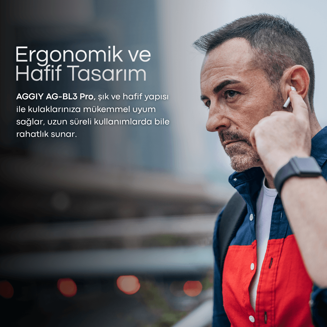 AGGIY 3.nesil  Bluetooth Kulaklık -Kılıf hediyeli