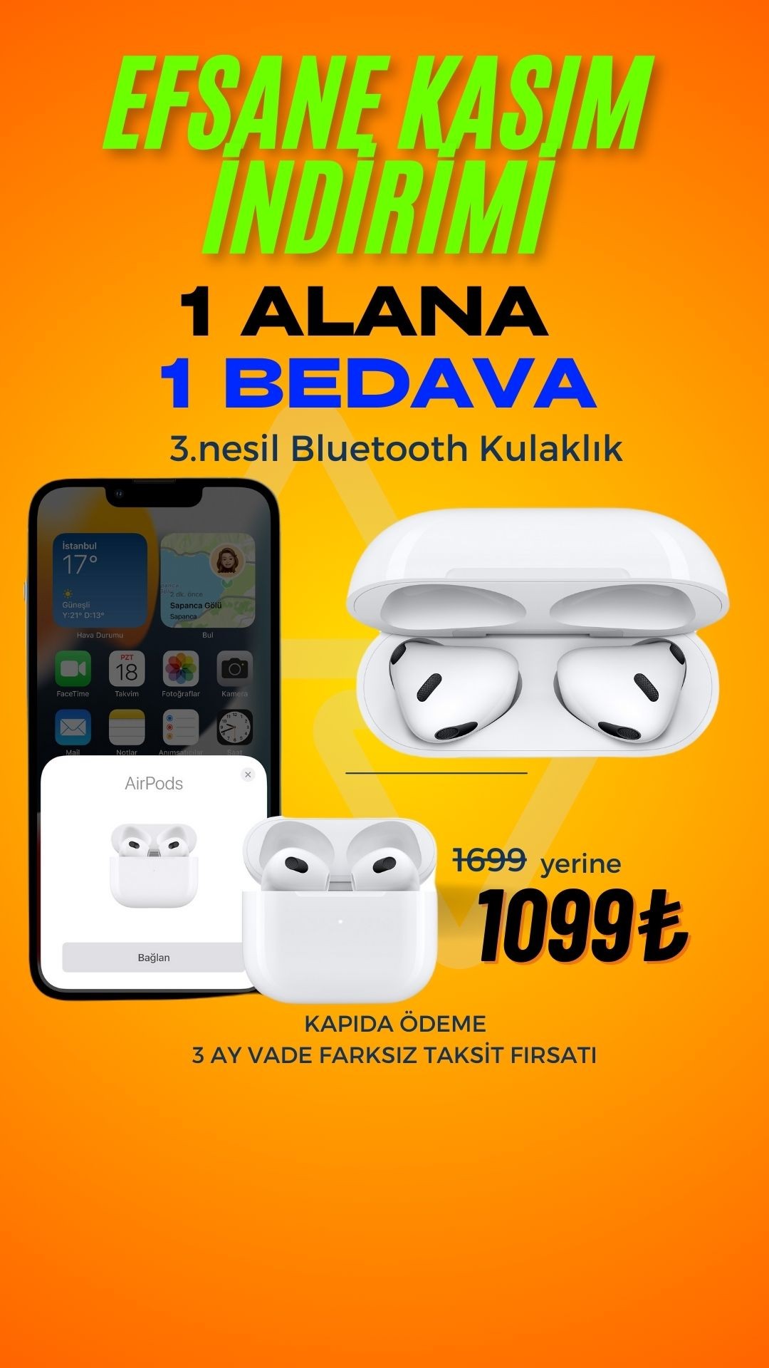 1 Alana 1 Bedeva 3.nesil Bluetooth kulaklık 