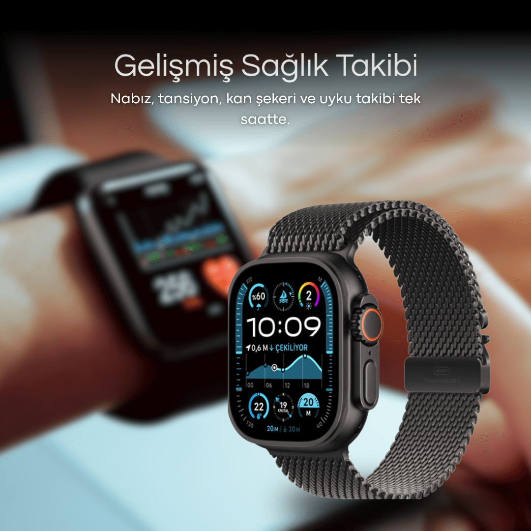 Watch HK10 ULTRA 3 MAX  - Amoled Ekran - Chatgpt- Çift çekirdek işlemci - 3Kordon (49mm)