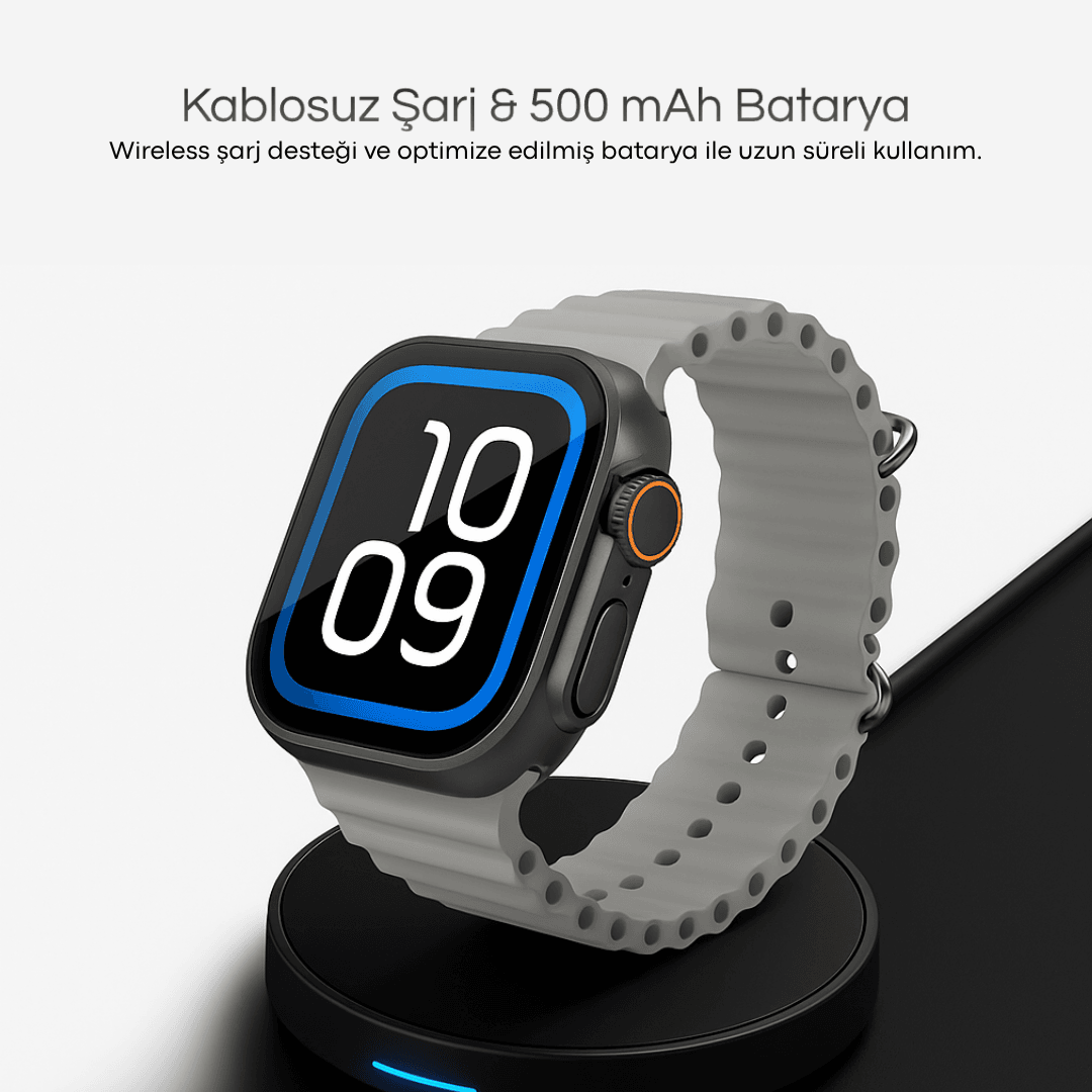 Aggiy Watch Ultra 3 Max (Suya dayanıklı-Süper Amoled-Yapay Zeka-Çift Çekirdek )- 3 Kordon