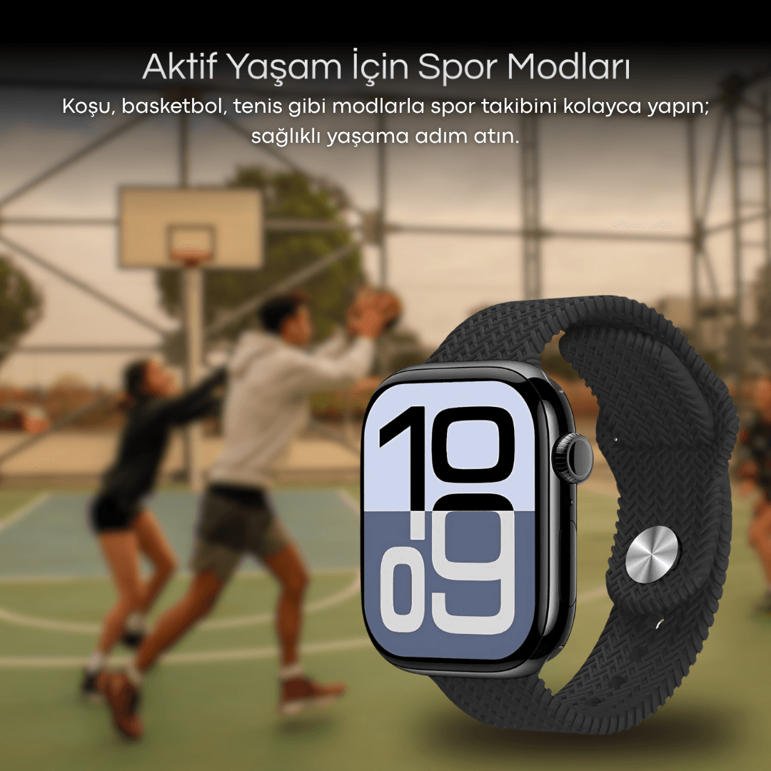 (Yeni) Watch 10 HK10 Pro Max + Amoled Ekran - Chatgpt- Çift çekirdek işlemci 4GB Hafıza - 3Kordon (46mm)