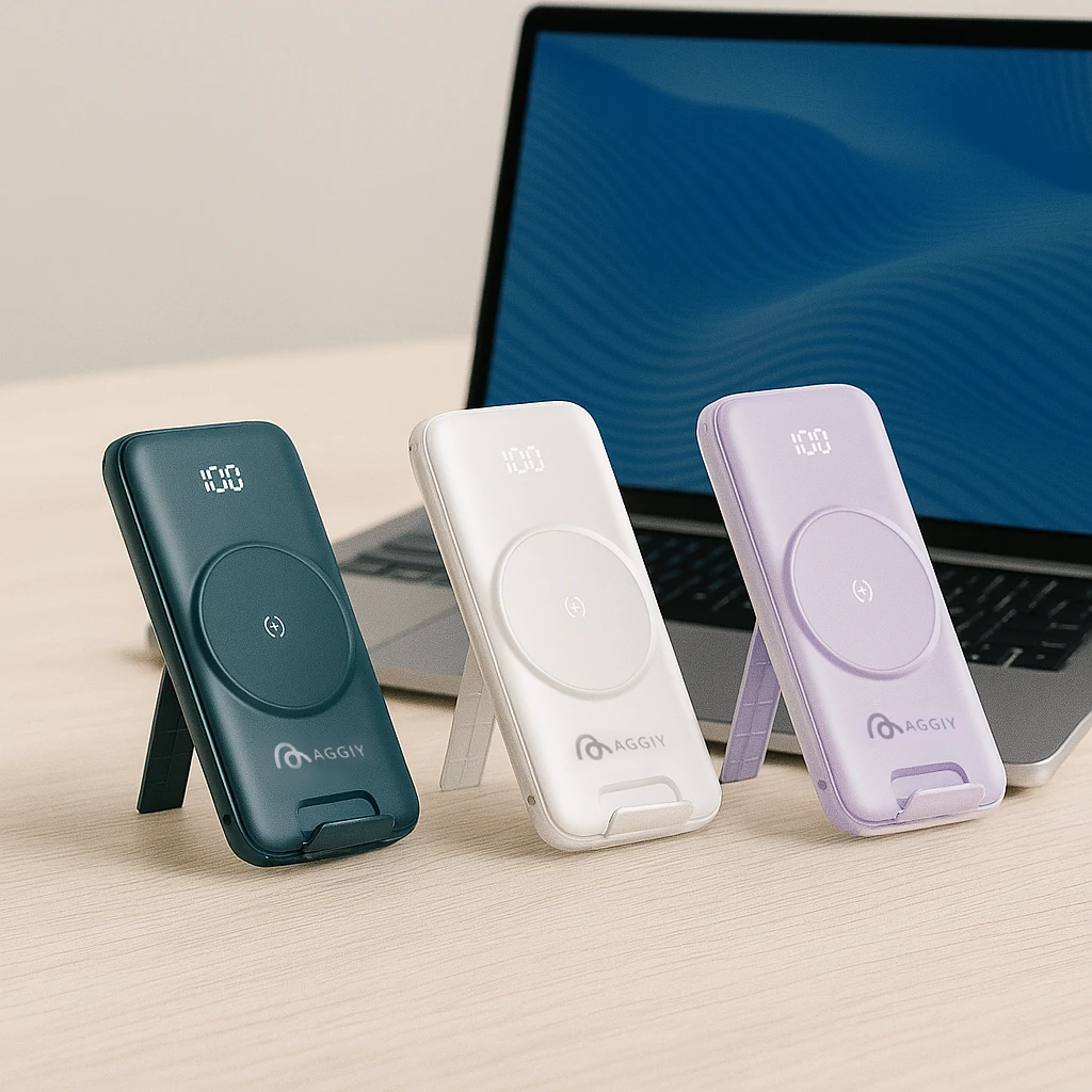 AGGIY Octobank 20.000 Mah 22.5W Powerbank Dijital Ekranlı Magsafe Hızlı Şarj