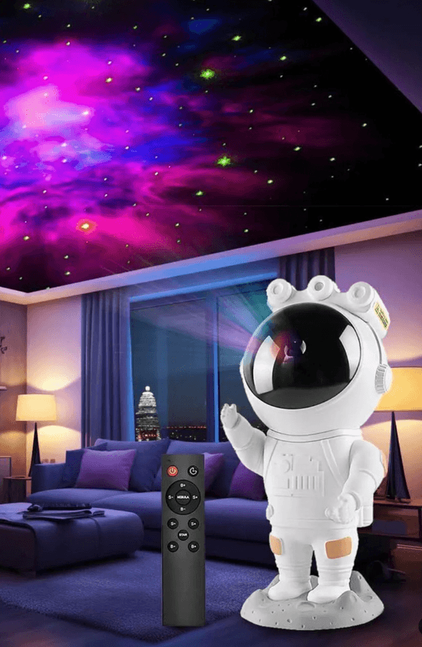 Astronot Projektör Gece Lambası Uzaktan Kumandalı 