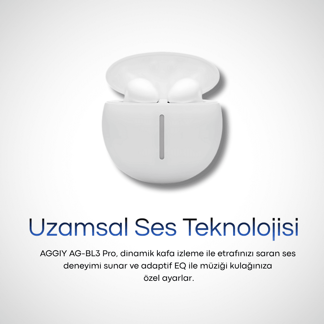 AGGIY AG-BL6 Pro Powerbanklı Çift Mikrofonlu Beyaz Bluetooth Kulak İçi Kulaklık