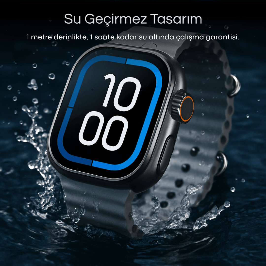 Aggiy Watch Ultra 3 Max (Suya dayanıklı-Süper Amoled-Yapay Zeka-Çift Çekirdek )- 3 Kordon